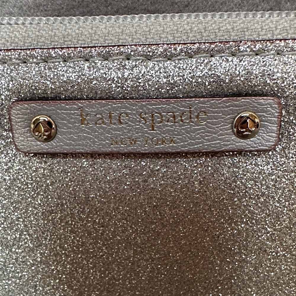 Kate Spade Kenzie Glitter Zip Wallet Shimmering Silver - Picture 2 of 10